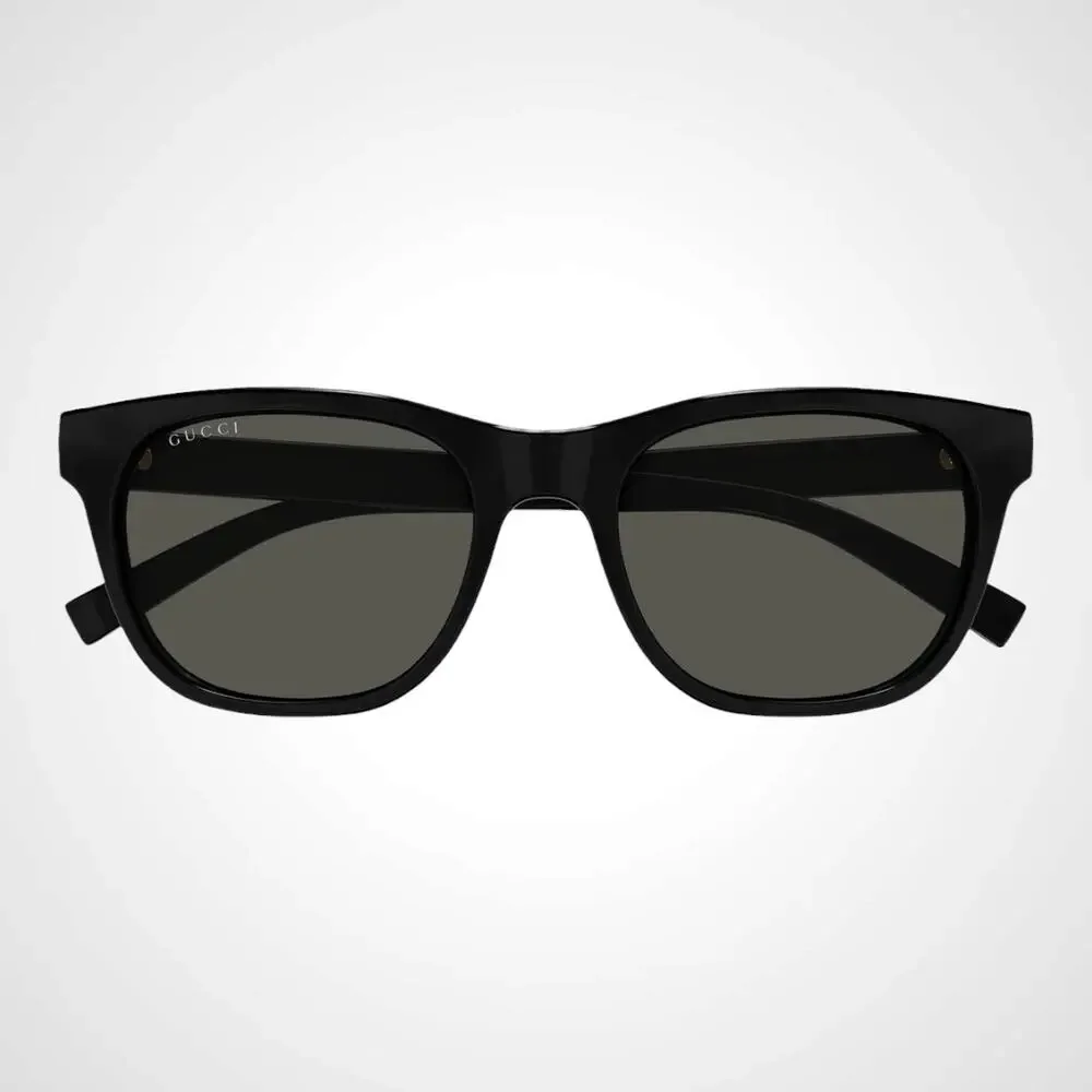 New GUCCI Sunglasses Black 54mm Square Gold Letter Logo Red Green Web Mens - Picture 2 of 7